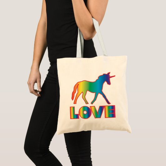Tasche der Unicorn-Liebe-(Regenbogen) (Vorderseite (Produkt))