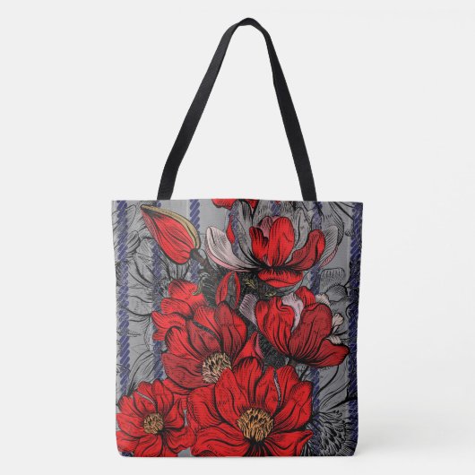 Tasche des Designers für blaugraue, florrote Mode (Vorderseite)