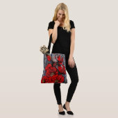 Tasche des Designers für blaugraue, florrote Mode (Am Model)