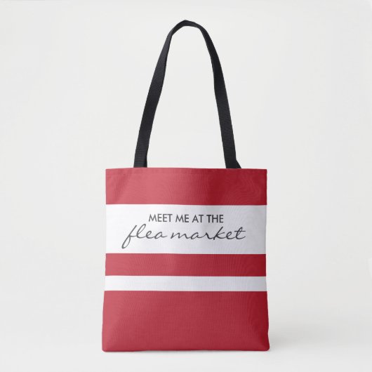 Tasche des Flohmarktes in Rot und Weiß (Vorderseite)