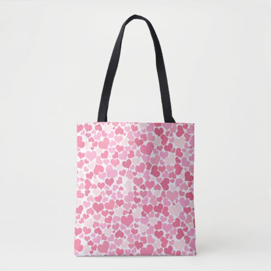 Tasche des rosa Herz-Muster-Monogramms (Vorderseite)