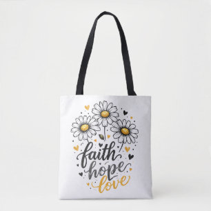 Tasche 'Faith, Hope, Love & Daisies'