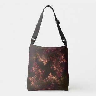Tasche Fraktal Blätter Red Glow