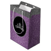 Tasche Fräulein-Pageant Tiara Crown Purple FX Mittlere Geschenktüte (Rückseite Schrägansicht)