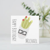 Tasche Fries Niedlicher Cartoon Geburtstag Karte (Stehend Vorderseite)