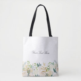 Tasche für Blumentext Weiß