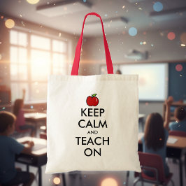 Tasche für Lehrerin | Roter Apfel behalte Ruhe und