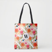 Tasche für Monogramm Orangefarbenes Muster (Vorderseite)