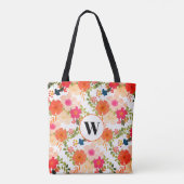 Tasche für Monogramm Orangefarbenes Muster (Rückseite)
