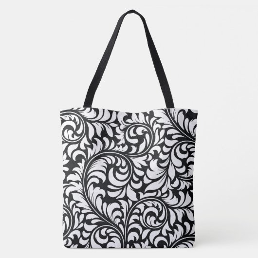 Tasche für Schwarzweiß-Blumendach (Rückseite)