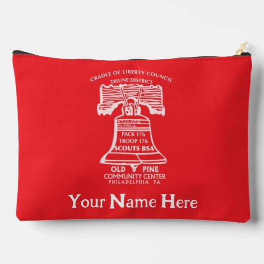 Tasche für Zubehör groß - Rot (personalisiert) (Rückseite)