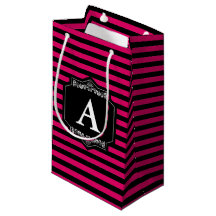 Tasche Geschenke Streifen Pink Monogramm