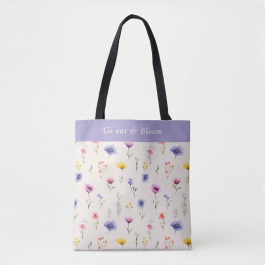 Tasche 'Go Out & Bloom Wildflower' personalisiert (Vorderseite)