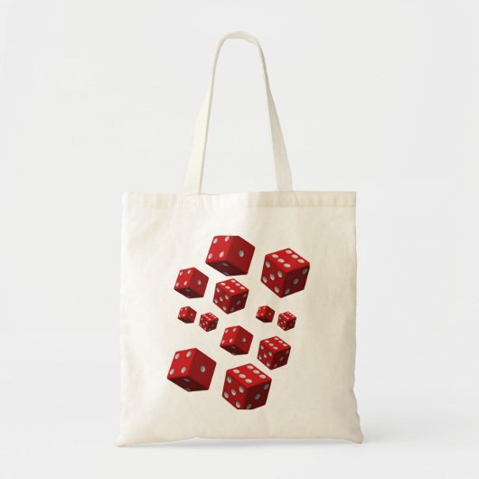 Tasche-Handtasche Rote Würfel weiß Tragetasche (Vorne)