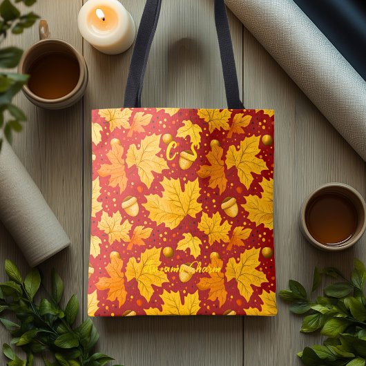 Tasche Herbst mit goldenen Blätter und Sternen