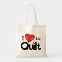 Tasche 'Ich liebe Quilten' – Alltagsbeutel für Qui