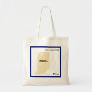 Tasche - Indiana-Staatskarte mit Stadt
