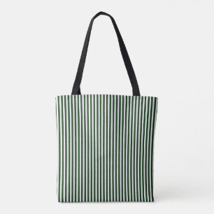 Tasche, Jägergrün & Weiß gestreift vertikal Tasche