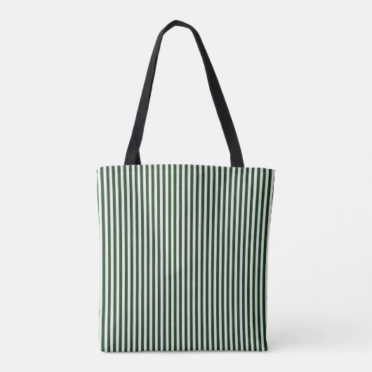 Tasche, Jägergrün & Weiß gestreift vertikal Tasche (Rückseite)