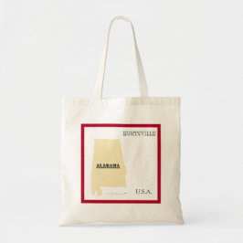 Tasche - Karte des Bundesstaates Alabama mit Stadt