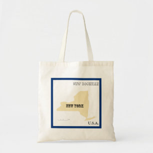 Tasche - Karte des Bundesstaates New York mit Stad