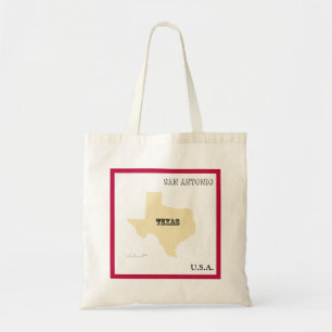 Tasche - Karte des Bundesstaates Texas mit Stadt