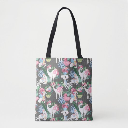 Tasche Llamas und Blume (Vorderseite)