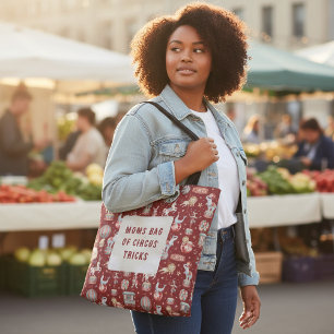 Tasche 'Mamas Zirkustricks' im roten Muster