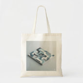 Tasche Minimalistisch Geometric Blue Grey White Mu (Vorne)