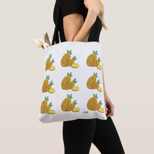 Tasche mit Ananas-Motiv  (Von Nahem)