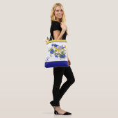 TASCHE mit ANFANGSvogel-BLAUBEERblauem GELB (Am Model)
