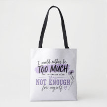 Tasche mit Aufschrift "Too Much" | Lustige Tasche 