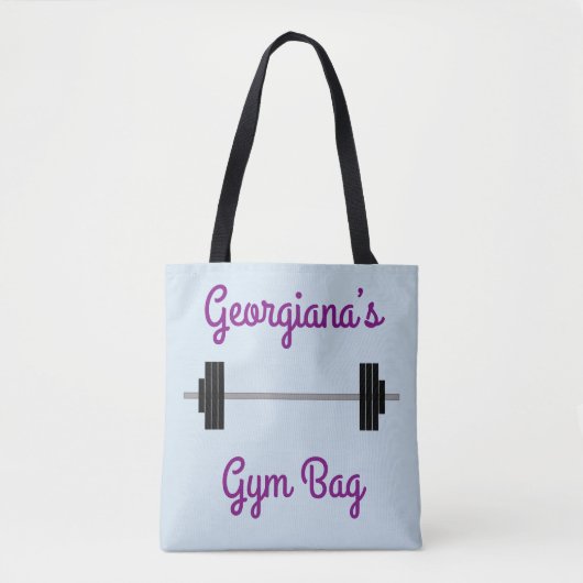 Tasche mit Barbell + Personalisierter Name + (Vorderseite)