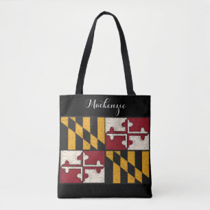 Tasche mit bedruckter Maryland-Flagge im Distresse