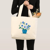 Tasche mit blauem Blumendesign (Vorderseite (Produkt))