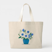 Tasche mit blauem Blumendesign (Rückseite)