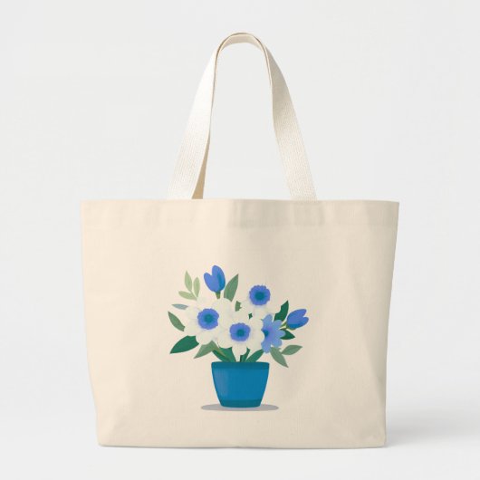 Tasche mit blauem Blumendesign (Vorne)