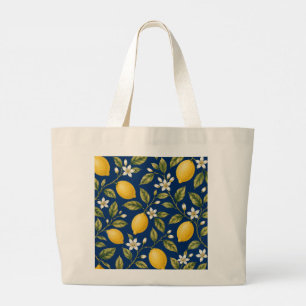 Tasche mit blauem botanischem Muster aus Amalfi-Zi