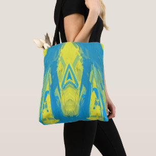 Tasche mit blauem und gelbem Maske