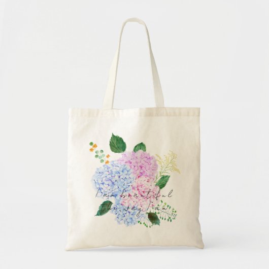 Tasche mit blauen und rosa Hydrangea (Vorne)