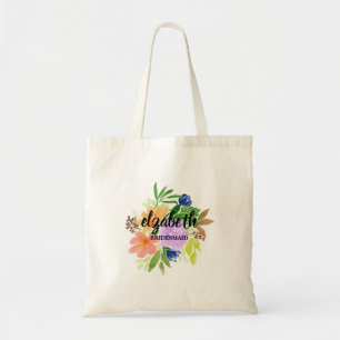 Tasche mit Blumensteppe und rötlich