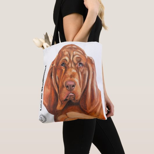 Tasche mit dem Blutspürhund aus dem Ölgemälde (Von Nahem)