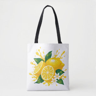 Tasche mit einem hellen Zitronenmuster