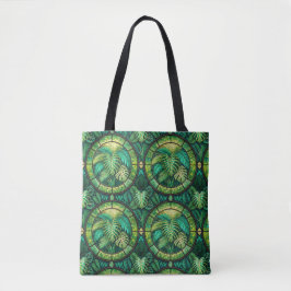 Tasche mit einem lebendigen grünen Mandala-Design 