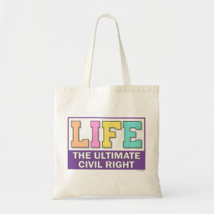 Tasche mit einer Botschaft des Lebens.