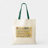Tasche mit einer Erklärung. (Rückseite)