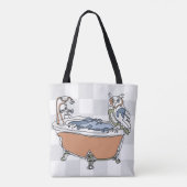 Tasche mit Eule und Badewanne (Rückseite)