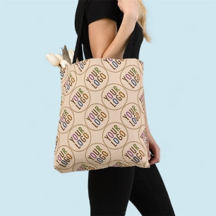 Tasche mit Firmenlogo im All-Over-Print-Design