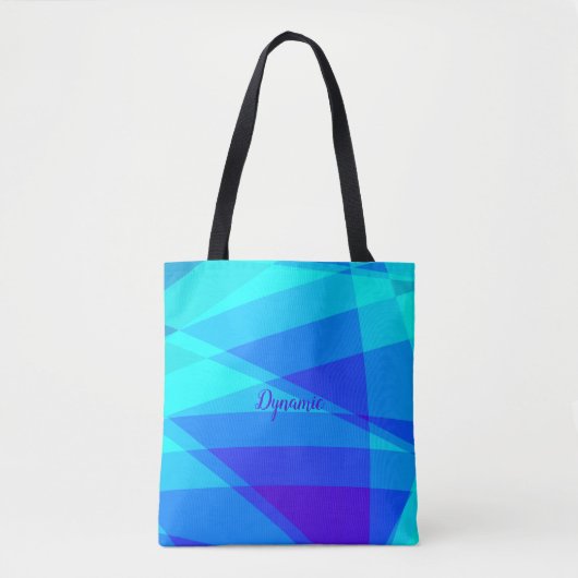 Tasche mit geometrisch blauen, Lila Formen (Vorderseite)
