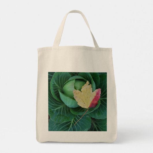 Tasche mit Goldfink /Kohl mit Herbstblatt  (Rückseite)